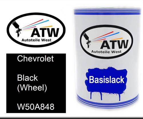 Chevrolet, Black (Wheel), W50A848: 500ml Lackdose, von ATW Autoteile West.